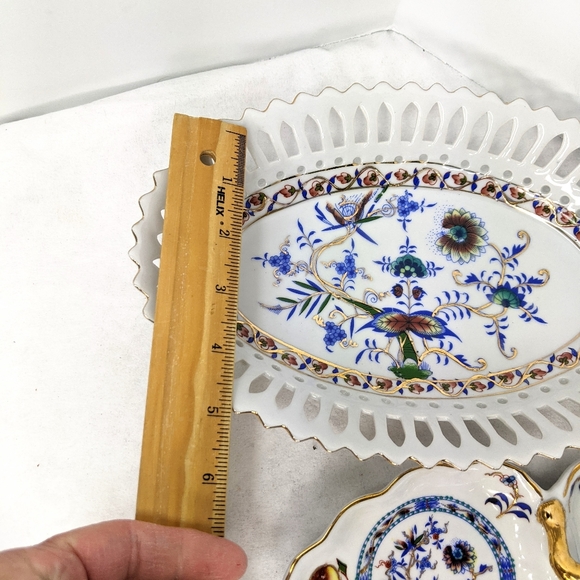 Vintage Reticulated Candy Dish/ Matching Relish - Picture 8 of 10